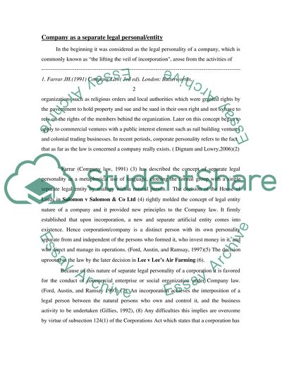 Company Law- An Overview