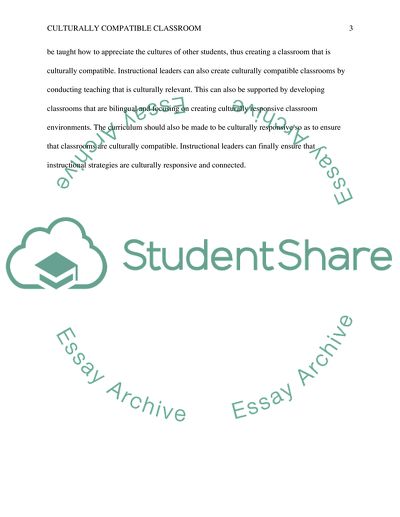 Culturally compatible classroom and