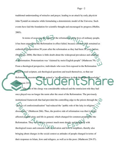 The Reformation in Christianity