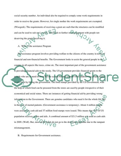 Abuse of Government Assistance