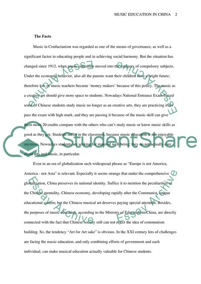 Music Education for Chinese Pupils