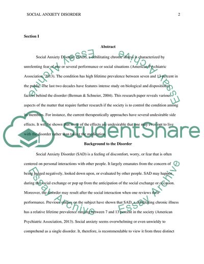 Social Anxiety Disorder