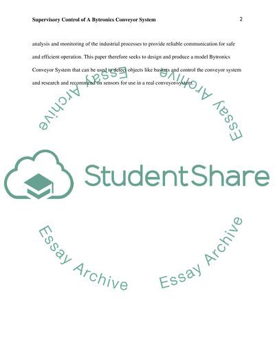 Supervisory Control of A Bytronics Conveyor System