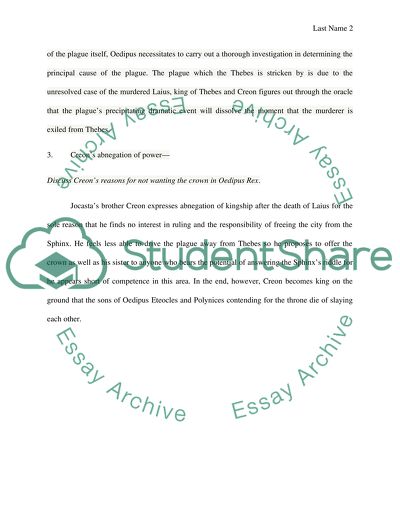 Oedipus Rex as an Example of the Adage Murder Will Out