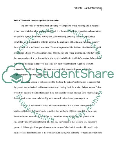 Legal and ethical concerning HIPAA and the nurses role