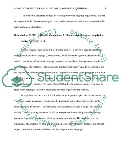 Annotated Bibliography