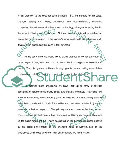 The Change of Womens Roles in Their Family in the United States