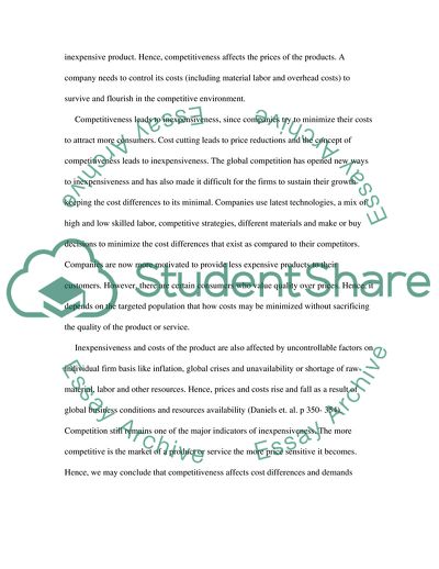 International Economics and Competitiveness