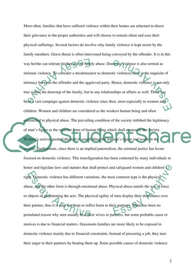 Domestic Violence - Pros and Cons of Police Discretion