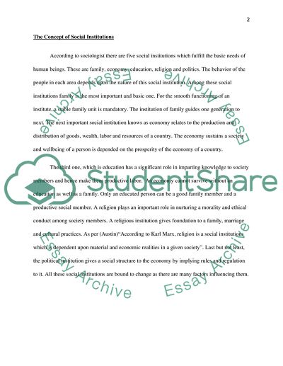 Transformation of Social Institutions