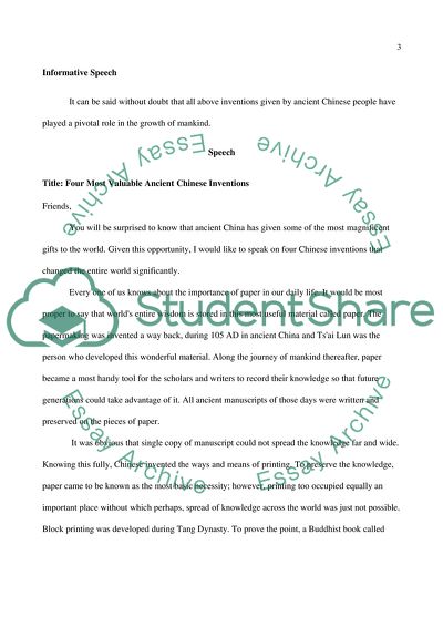 Examples Of Proposal Essays Informative Speech Essay Example Thesis Statement For Education Essay also Argument Essay Paper Outline Informative Speech Essay Example Topics And Well Written Essays Causes Of The English Civil War Essay