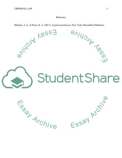 Criminal Law: Capital Punishment