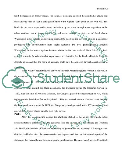 The Era of Reconstruction in American History and its Aftermath