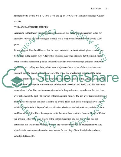 The Eruption of Toba