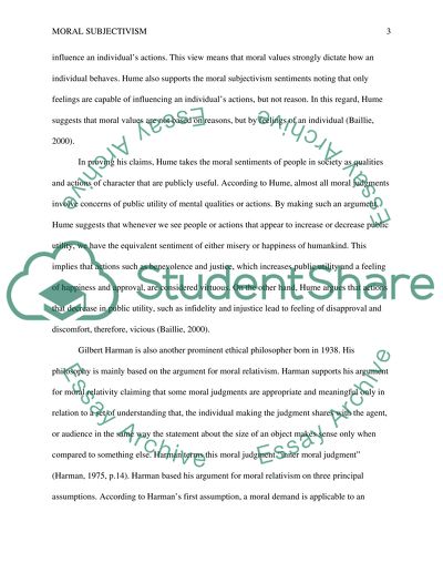 Hume and Harmans Arguments for Moral Subjectivism