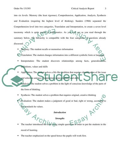 Developing Mathematic Thinking