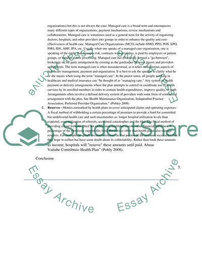 Managed care contracts