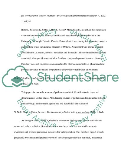 Contaminants in Surface Water and Groundwater
