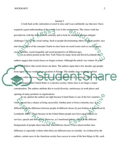 Social Startification Journal 2