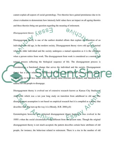 Transitions in Adulthood - Retirement from Work