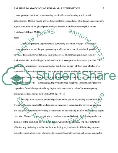 Barriers to Advocacy of Sustainable Consumption