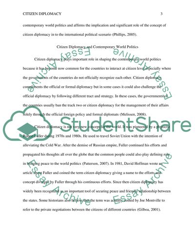 Role of Citizen Diplomacy in Shaping Contemporary World Politics