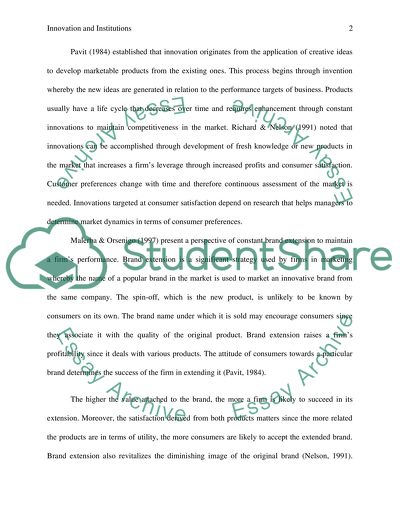 The Economics and Governance of Innovation and Institutions