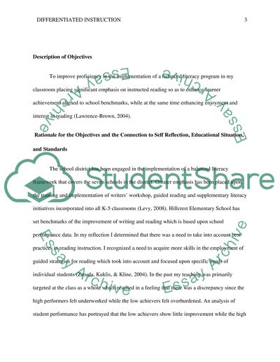 Differentiated Instruction Research Paper