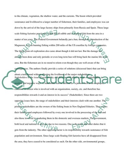 Crisis in New England Fisheries