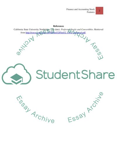 Finance and Accounting Stock Features