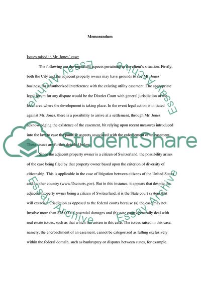 Memorandum of Mr Jones and His Business