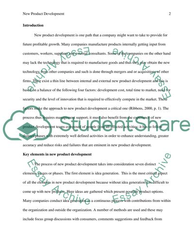 Consider the product level models of New Product Development