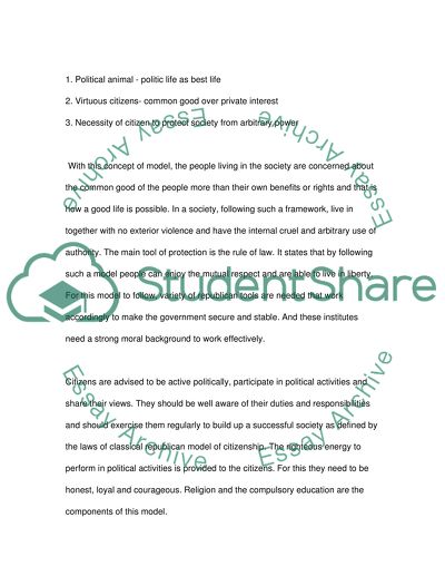 Classical Republican Model of Citizenship