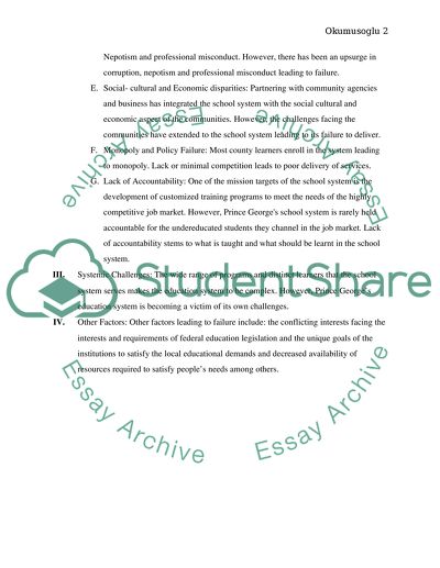 The Failure of Prince Georges School System