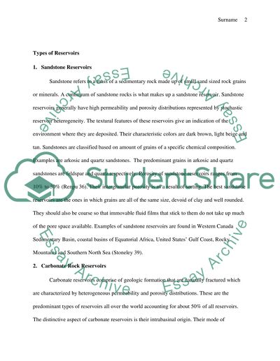 Sandstone Reservoirs