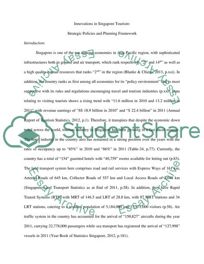 Innovations in Singapore Tourism