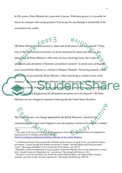 Role of Prime Minister in the UK