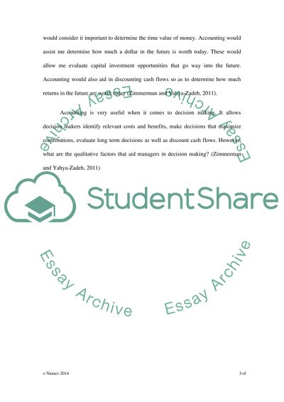 Using Accounting for Decision Making