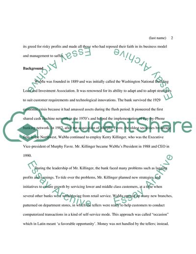 The Fall of Washington Mutual