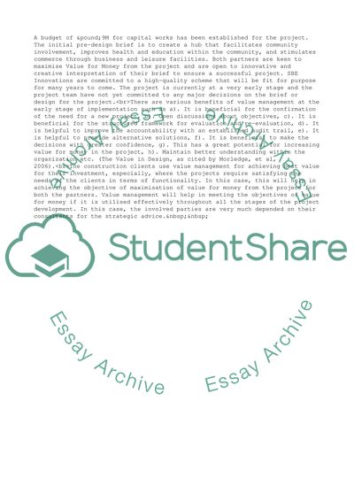 Value and Risk Management