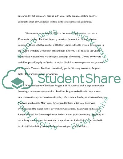 American History Since 1900 assignment four