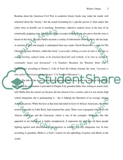 Analysis of Good Warriors Dont Cry by Melba Pattilo