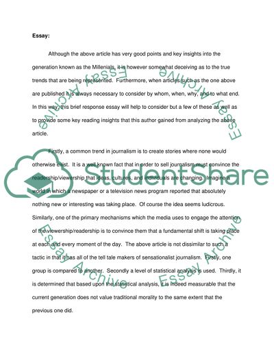 Analysis of Millennials Say Marriage Ideal but Parenthood the Priority Article by Jason Hanna