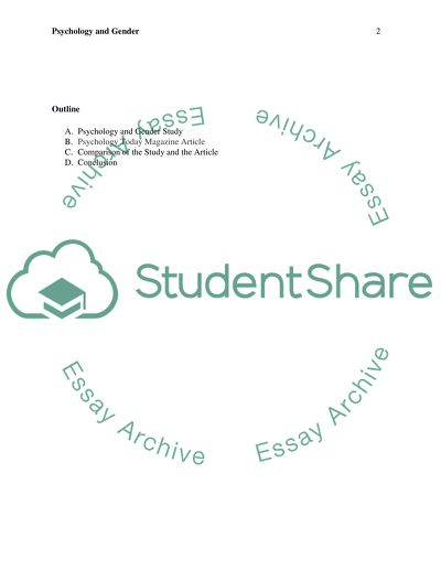 The Confluence of Psychology and the Study of Gender