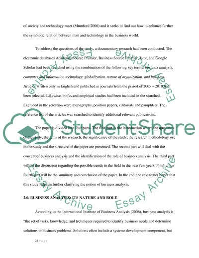 Business Analysis: Its Nature and Role