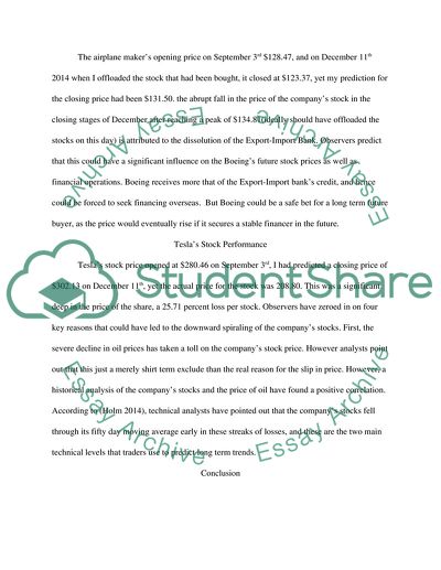 Performance Report for Three Stocks: Apple, Boeing and Tesla