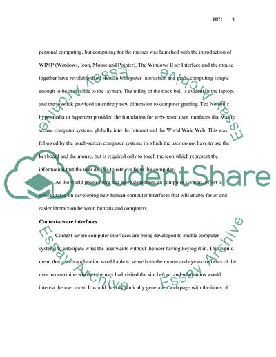 Human Interface Techniques for Computers