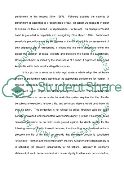 The Death Penalty and Retributive Punishment