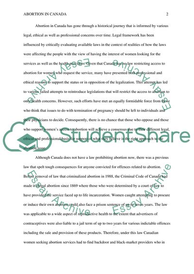 The History of Abortion in Canada