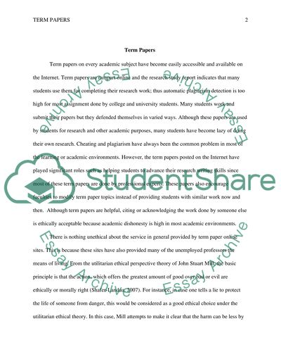 Term Papers in the Educational System